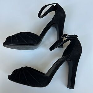 Ralph Lauren Collection Suede Peep-Toe Heels size 8